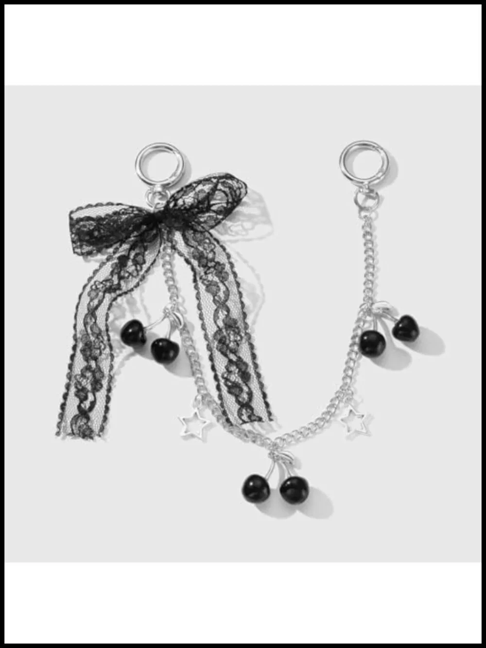 Cherry Bow Bag Charms Wallet Chain Keychain Purse Accessories Women Metal
